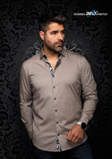 Au Noir Stretch Shirt Sanluca | Stone