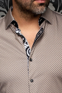 Au Noir Stretch Shirt Sanluca | Stone