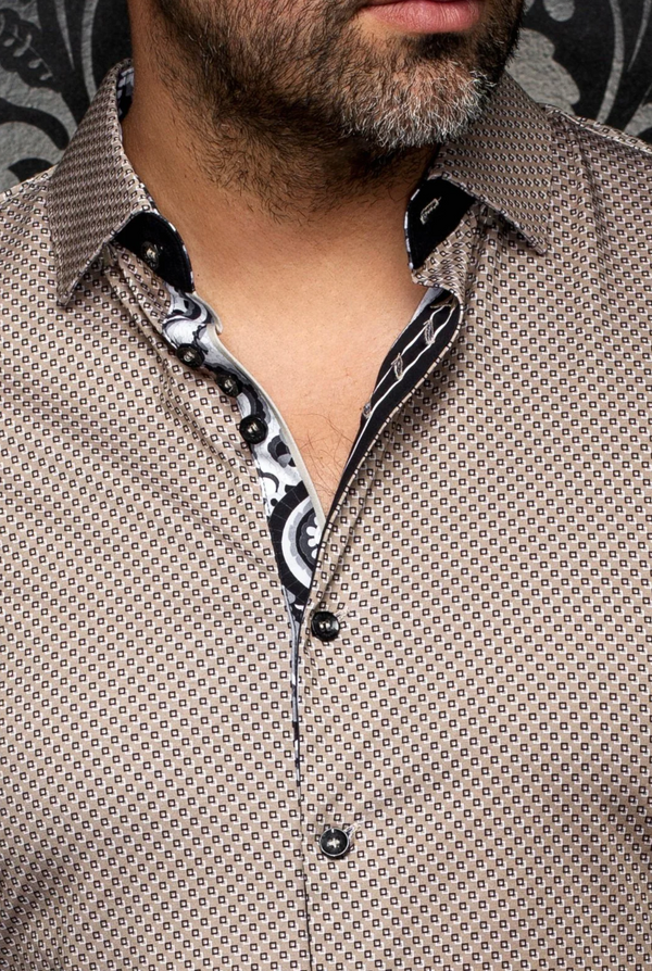 Au Noir Stretch Shirt Sanluca | Stone