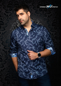 Au Noir Stretch Shirt Azrak | Navy