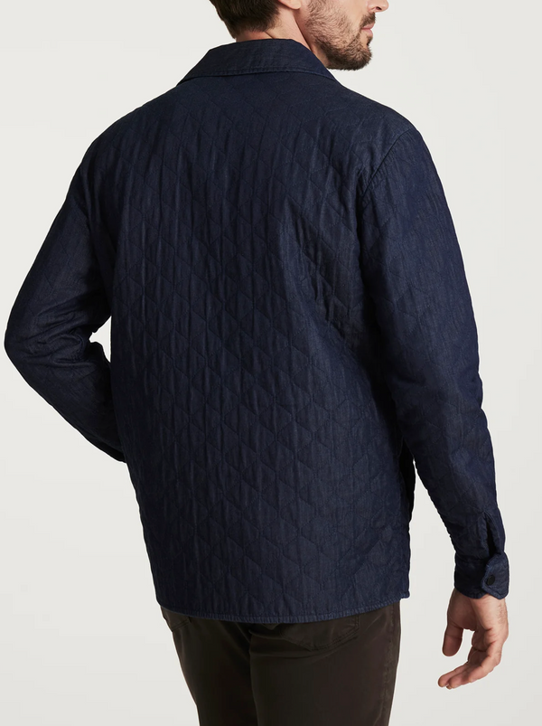 34 Heritage Denim Quilted Overshirt In Rinse