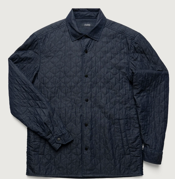 34 Heritage Denim Quilted Overshirt In Rinse