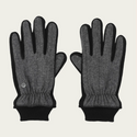 Bugatti Glove in herringbone Pattern | Black Grey