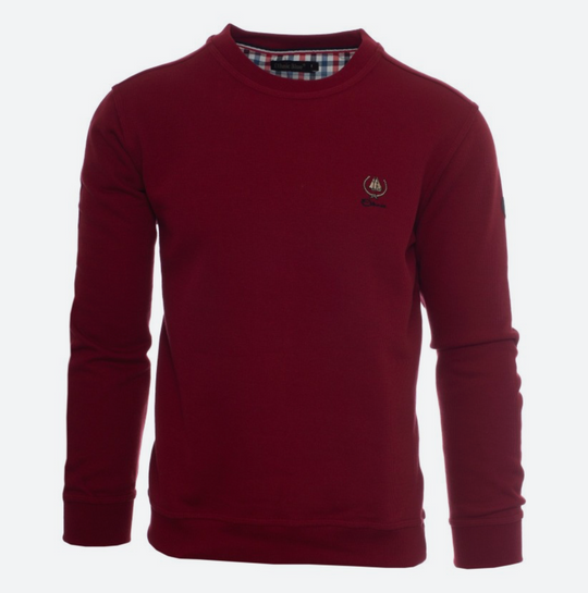 Ethnic Blue Crew Neck Sweatshirt  | Red