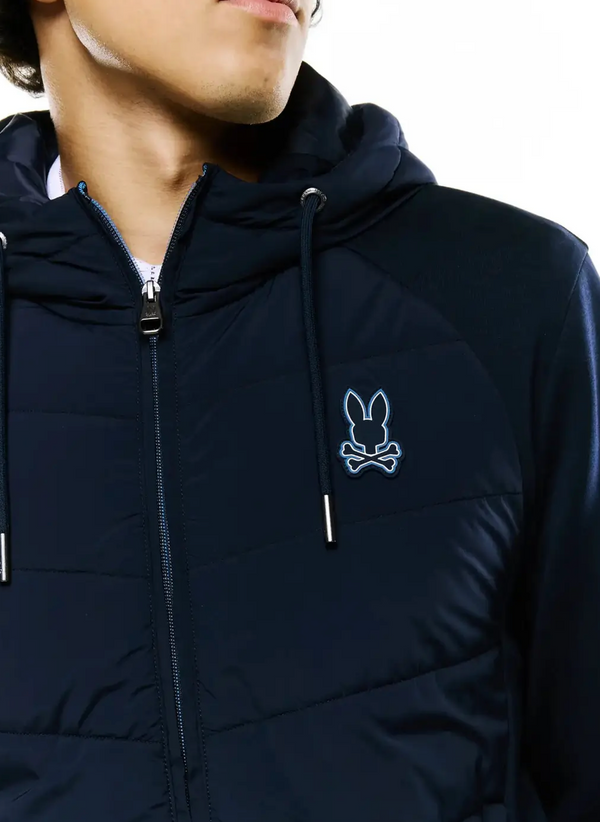 Psycho Bunny Men's Gordley Mix Media Jacket | Baratone Blue