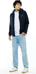 Psycho Bunny Men's Gordley Mix Media Jacket | Baratone Blue