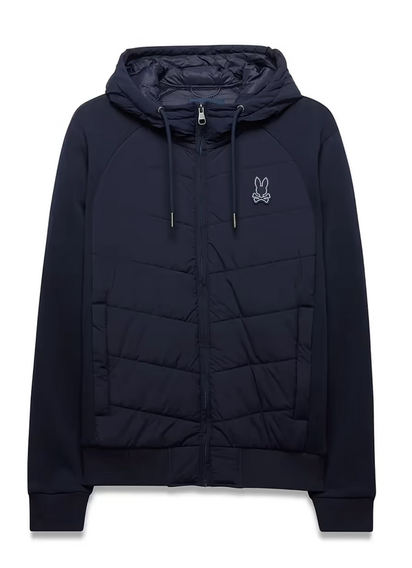 Psycho Bunny Men's Gordley Mix Media Jacket | Baratone Blue