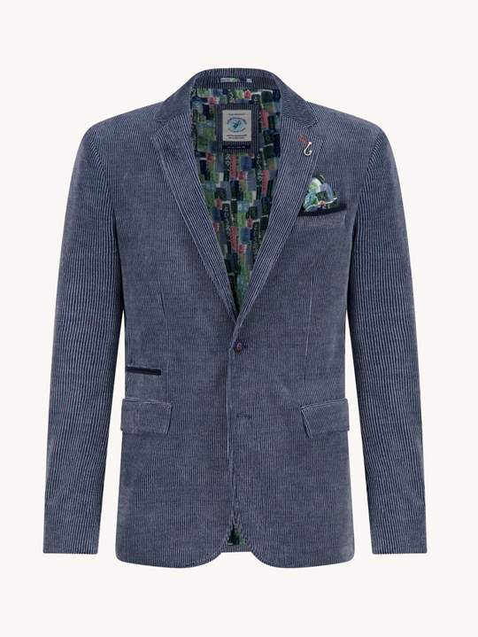 A Fish Named Fred 2 Tone Rib Blazer | Jeans Blue