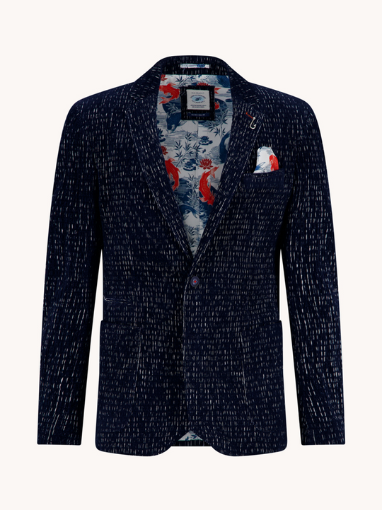 A Fish Named Fred Fancy Rib Blazer | Navy