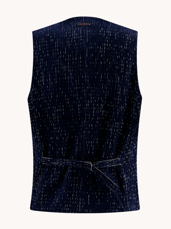 A Fish Named Fred Fancy Rib Vest | Navy