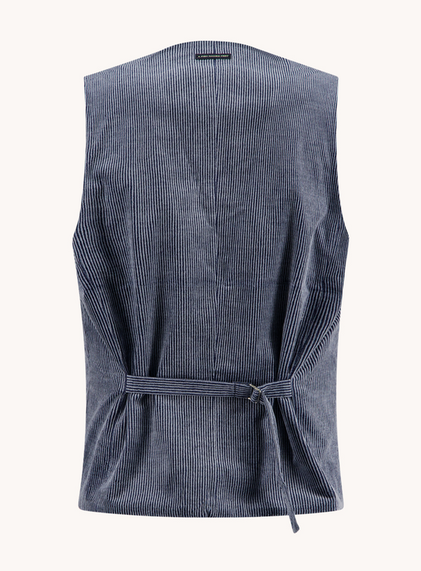 A Fish Named Fred 2 Tone Rib Vest | Jeans Blue