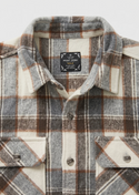 Point Zero Bonded Check Button-Up Shirt With Chest Pockets | Eggshell