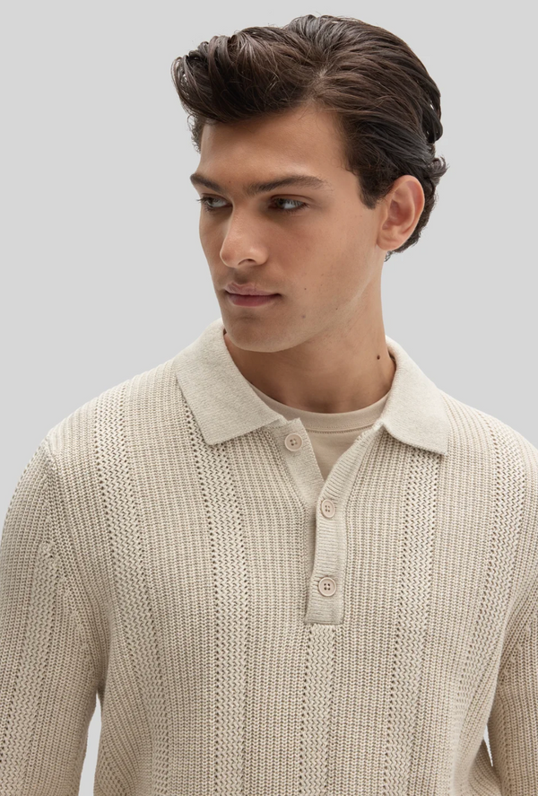 Robert Barakett Mercato Sweater Polo | Moonstone