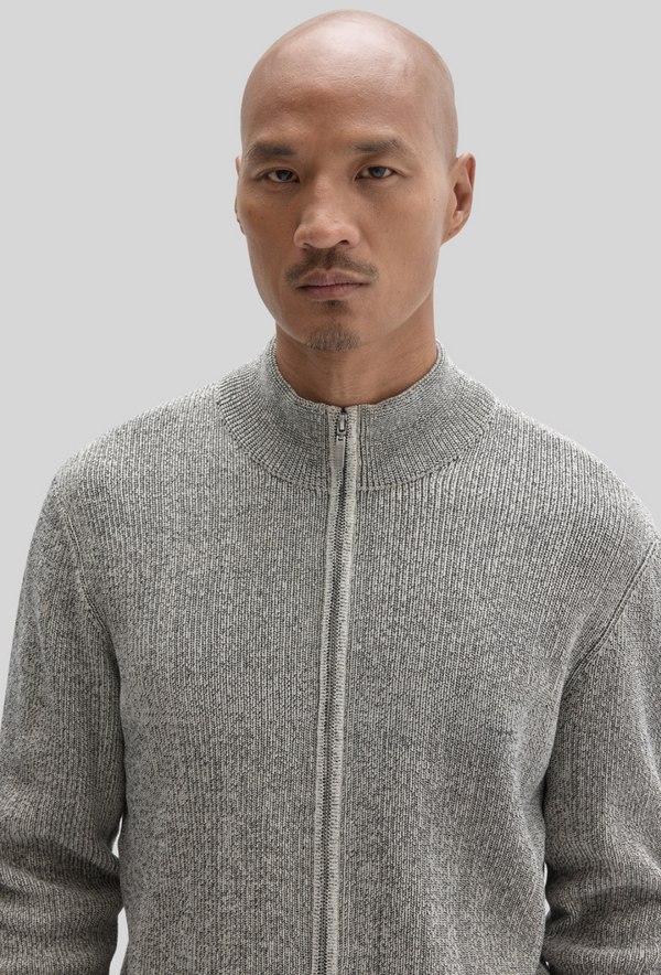 Robert Barakett Idris Full Zip Mock Neck Sweater | Moonstone