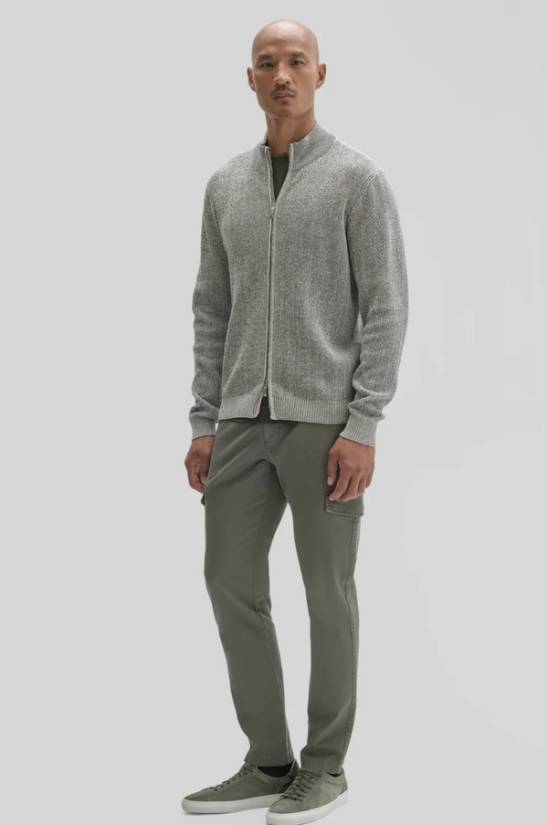 Robert Barakett Idris Full Zip Mock Neck Sweater | Moonstone