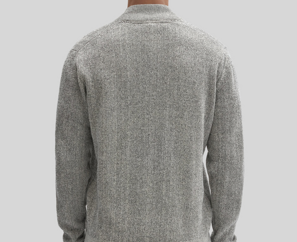 Robert Barakett Idris Full Zip Mock Neck Sweater | Moonstone