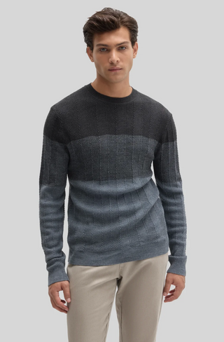 Robert Barakett Marchetti Herringbone Crewneck Sweater | Slate