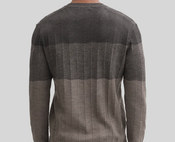 Robert Barakett Marchetti Herringbone Crewneck Sweater | Expresso