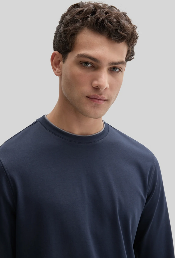 Robert Barakett The Barakett Double Neck Long Sleeve Tee | Dark Caspian