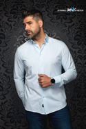 Au Noir Stretch Shirt Alexander SLD, Ice Blue