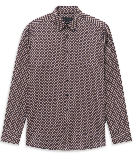 Bugatti Long Sleeve Cotton Shirt | Beige
