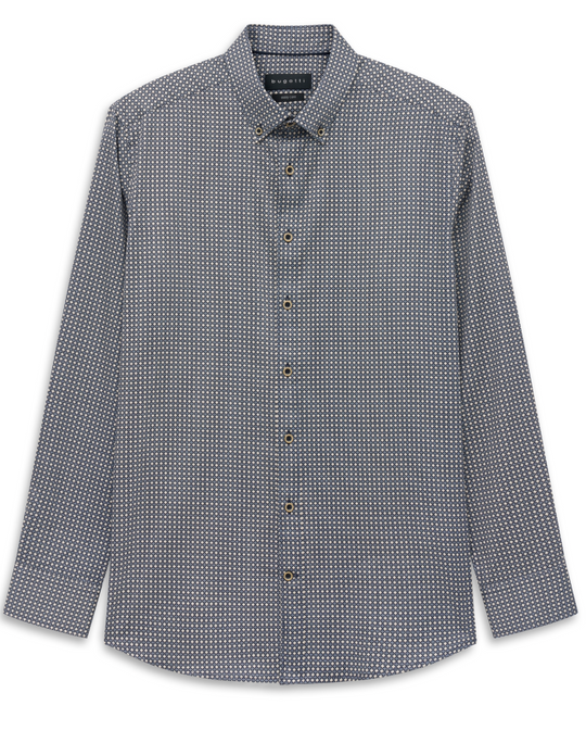 Bugatti long Sleeve Cotton Shirt | Navy