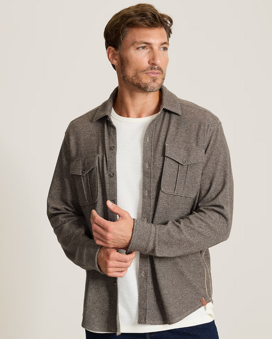 Tommy Bahama  Fireside Coast Stretch Flannel | Wet Clay