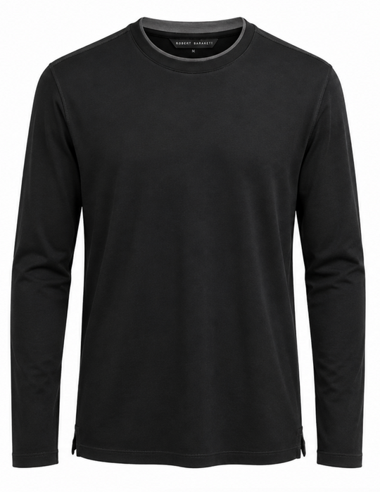 Robert Barakett The Barakett Double Neck Long Sleeve Tee | Black