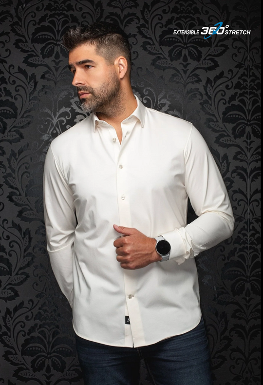 Au Noir 360° Stretch Shirt Long Sleeve | ALEXANDER-SLD, Off White