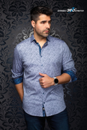 Au Noir Stretch Shirt Nova | Grey Navy