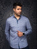 Au Noir Stretch Shirt Nova | Grey Navy