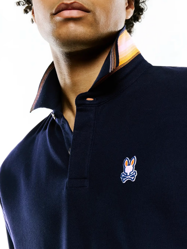 Psycho Bunny Mens Jaydon Pima Piqué Polo | Baritone Blue