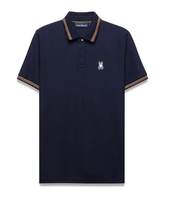 Psycho Bunny Mens Jaydon Pima Piqué Polo | Baritone Blue