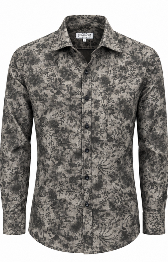 7 Downie St. Shirt Long Sleeve | Grey Brown