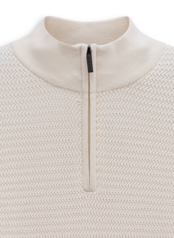 Bugatti Sweater 1/2 Zip | Ecru