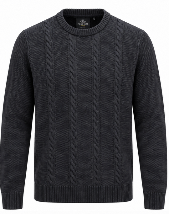Point Zero Crew Neck Sweater | Charcoal