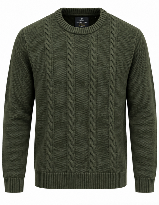 Point Zero Crew Neck Sweater |  Pine Mix