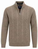 Point Zero !/4 Zip Sweater | Cashew
