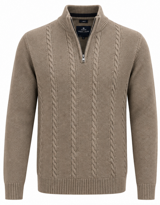 Point Zero 1/4 Zip Sweater | Cashew