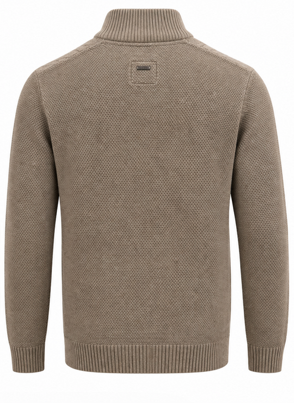 Point Zero !/4 Zip Sweater | Cashew