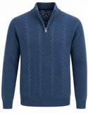 Point Zero !/4 Zip Sweater | Naval Blue