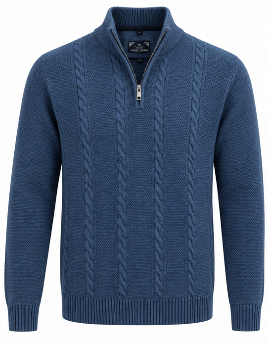 Point Zero 1/4 Zip Sweater | Naval Blue