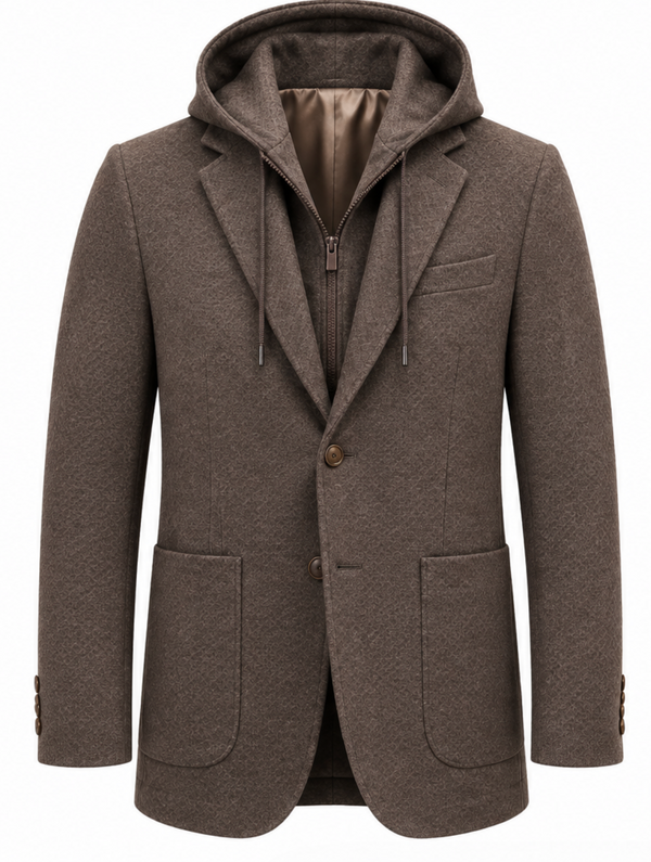 Paul Betenly Hybrid Hooded Blazer | Brown Mix