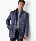 Johnston & Murphy Upton Car Coat | Navy Plaid
