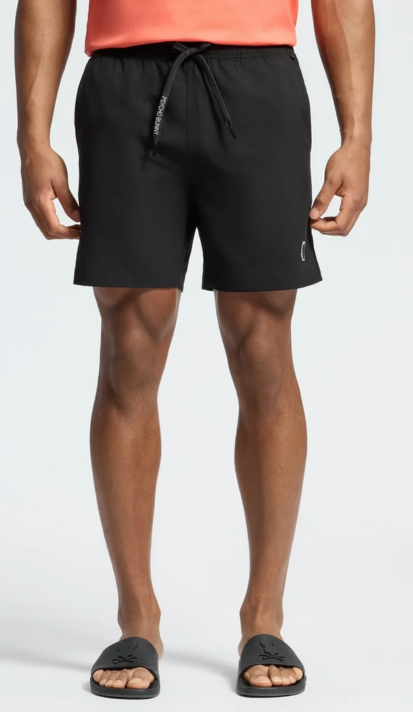 Psycho Bunny Mens Samos Hydrochromic Printed Swim Trunk 6" | Black 2