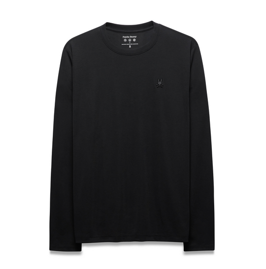 Psycho Bunny Long Sleeve Performance Chest Bunny Tee Bryce | Black