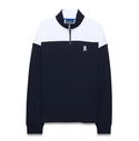 Psycho Bunny Mens Gabe French Terry 1/4 Zip | Baritone Blue