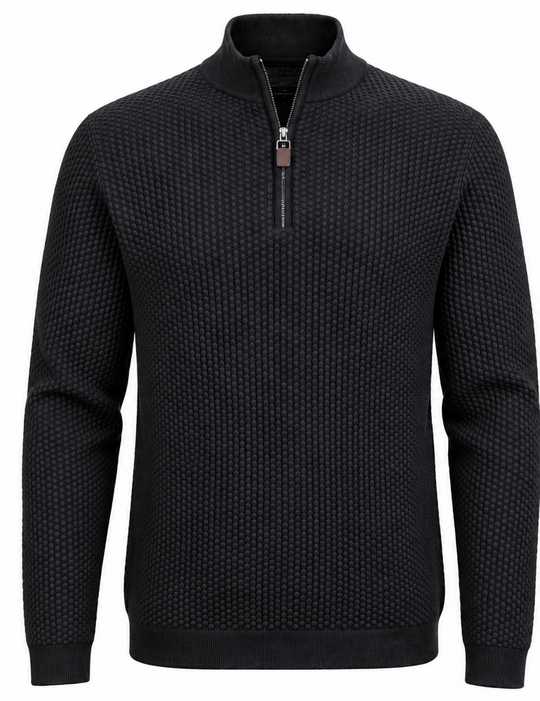 7 Downie St. Sweater 1/4 Zip Dolomite | Black