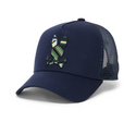 Psycho Bunny Mens Drew Trucker Cap | Baritone Blue
