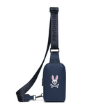Psycho Bunny Mens Rubberized Crossbody | Navy